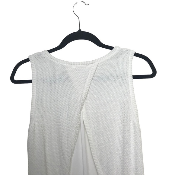 Apt 9 White Split Back Sleeveless Tank Top Blouse Medium - Picture 5 of 10